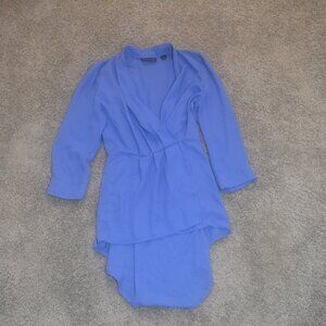 NY&C 7th Avenue Design Studio Wrap Blouse with Hi-Lo Hem Light Purple Size XS